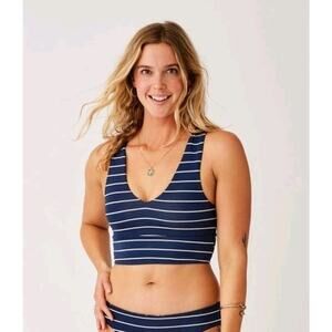 Carve Tofino Top Longline tank silhouette Support Swim Top Small Nautical Stripe
